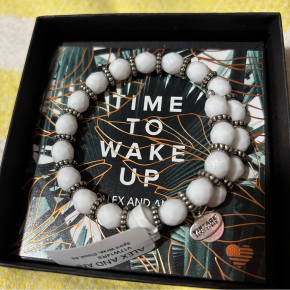 Alex and Ani Spirit Wrap, Cloud, White and Silver Beaded Bracelet, NWT - Picture 2 of 9